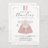 ピンクボーイハンボックドルジャンチ最初の誕生日 招待状 (正面/裏面)