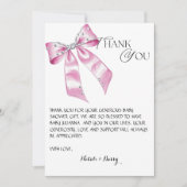 ピンクボーエレガントコケットの赤ちゃんシャワー感謝していユーザ 招待状 (正面)