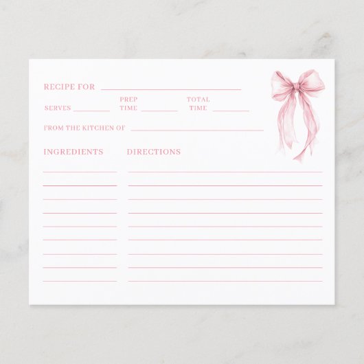 ピンクボーエレガントブライダルシャワーレシピ (正面)