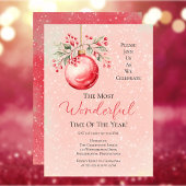 ピンクボーエレガントブル最も素晴らしいタイムイヤーパーティー 招待状