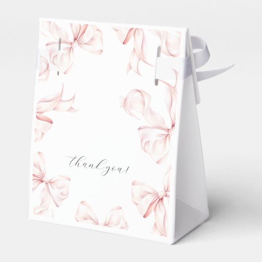 ピンクボーエレガントベビーブライダルシャワー フェイバーボックス (裏面サイド)