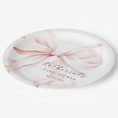 ピンクボーエレガントベビーブライダルシャワー ペーパープレート (アングル)