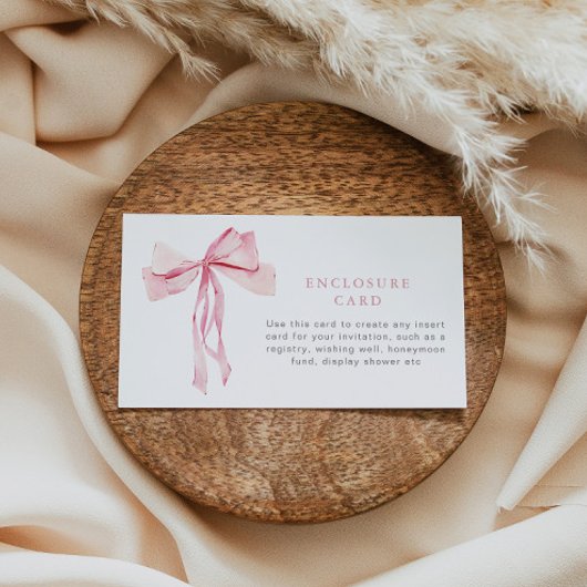 ピンクボーエンクロージャカードカスタム挿入リボンガール エンクロージャーカード
