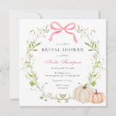 ピンクボーカボチャフローラブライダルシャワー 招待状 (正面)