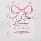 ピンクボーガールズコケットスウィート16誕生日 招待状 (正面/裏面)