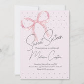 ピンクボーガールズコケットスウィート16誕生日 招待状 (正面)