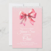 ピンクボーガールズコケット誕生日パーティー 招待状 (正面)