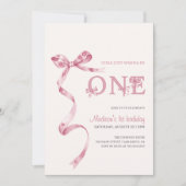 ピンクボーガールズジャストワンガールになりたいだけ誕生日の女の子 招待状 (正面)