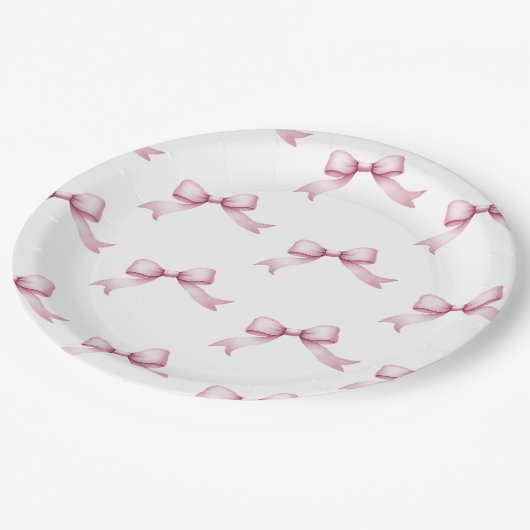 ピンクボーガールズジャストワンファースト誕生日 ペーパープレート (アングル)