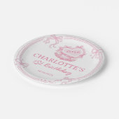 ピンクボーガールズジャストワンワン誕生日 ペーパープレート (アングル)