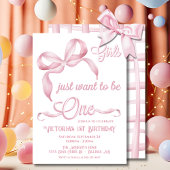 ピンクボーガールズジャストワンワン誕生日 招待状