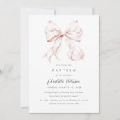 ピンクボーガールバプテスマ招待状 招待状 (正面)