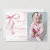 ピンクボーガールバースデーパーティー サンキューカード (正面)