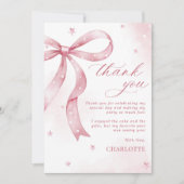 ピンクボーガールバースデーパーティー サンキューカード (正面)