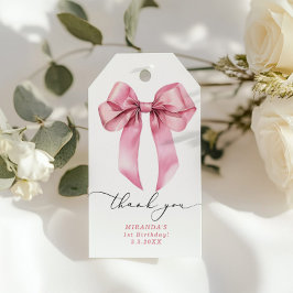 ピンクボーガールバースデーパ感謝していーティー ギフトタグ