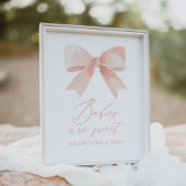 ピンクボーガールベビーシャワーベビーは甘いサイン ポスター