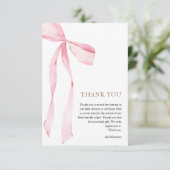 ピンクボーガールベビーシャワー サンキューカード (スタンド正面)