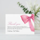 ピンクボーガールベビーシャワー サンキューカード (スタンド正面)
