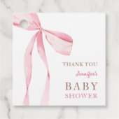 ピンクボーガールベビーシャワー フェイバータグ (正面)