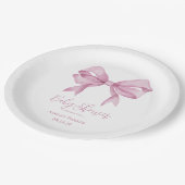 ピンクボーガールベビーシャワー ペーパープレート (アングル)
