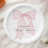 ピンクボーガールベビーシャワー ペーパープレート