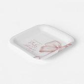 ピンクボーガールベビーシャワー ペーパープレート (傾斜あり)