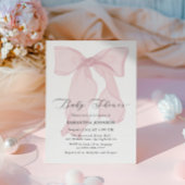 ピンクボーガールベビーシャワー 招待状