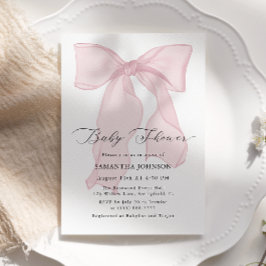 ピンクボーガールベビーシャワー 招待状