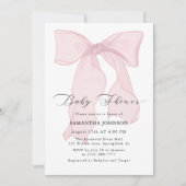 ピンクボーガールベビーシャワー 招待状 (正面)