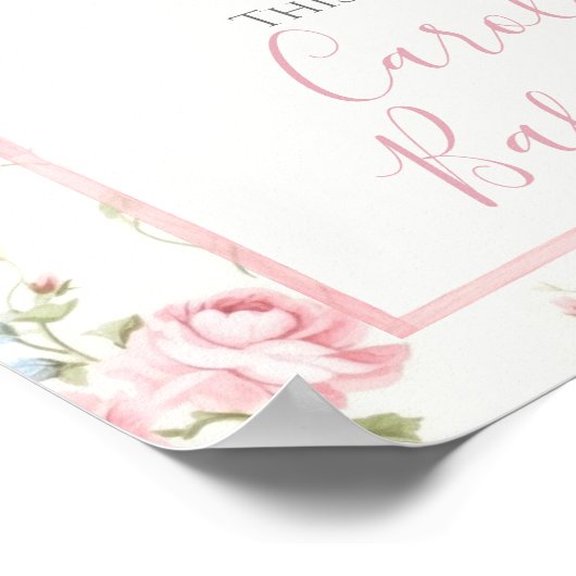 ピンクボーガール名門私立校風のシャワー方向標識 ポスター (角)