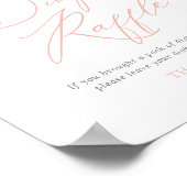 ピンクボーガール赤ちゃんシャワーおむつラッフルサイン ポスター (角)