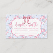 ピンクボーガール赤ちゃんシャワーおむつラッフル エンクロージャーカード (正面)