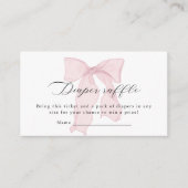 ピンクボーガール赤ちゃんシャワーおむつラッフル エンクロージャーカード (正面)