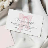 ピンクボーガール赤ちゃんシャワーおむつラッフル エンクロージャーカード