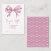 ピンクボーガール赤ちゃんシャワーおむつラッフル エンクロージャーカード (正面/裏面)