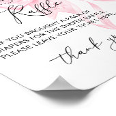 ピンクボーガール赤ちゃんシャワーおむつラッフル ポスター (角)