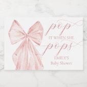 ピンクボーガール赤ちゃんシャワーの好意 スパークリングワインラベル (シングルラベル)