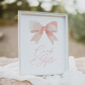 ピンクボーガール赤ちゃんシャワーカードとギフトサイン ポスター