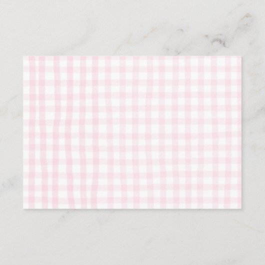 ピンクボーガール赤ちゃんシャワーラッフルおむつ エンクロージャーカード (裏面)