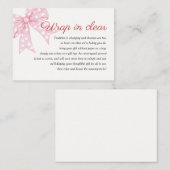 ピンクボーガール赤ちゃんシャワーラップ澄ん エンクロージャーカード (正面/裏面)