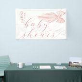 ピンクボーガール赤ちゃんシャワーリボン垂直 横断幕 (トレードショー)