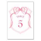 ピンクボークレストテーブル番号 テーブルナンバー (正面)