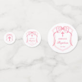 ピンクボークレストバプティステーブル コンフェッティ (正面)