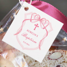 ピンクボークレストバプテスマメッセージカード