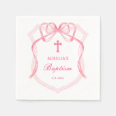 ピンクボークレストバプテスマ スタンダードカクテルナプキン (正面)