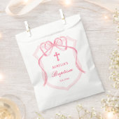 ピンクボークレストバプテスマ フェイバーバッグ (クリップ留めされた状態)