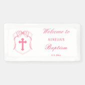 ピンクボークレストバプテスマ 横断幕 (横)