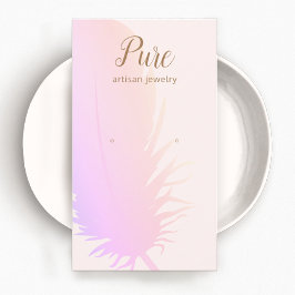 ピンクボーグラデーションホフェザーイヤリングディスプレイ 名刺