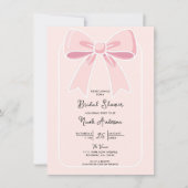 ピンクボーズキュートコケットコテージシックブライダルシャワー 招待状 (正面)