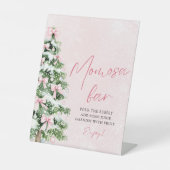 ピンクボーズクリスマスツリースノーフレークモモモザバーサイン 台座サイン (正面)